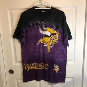 Vintage Minnesota Vikings Tie Dye Smoke Short Sleeve Men's L NFL Apparel
